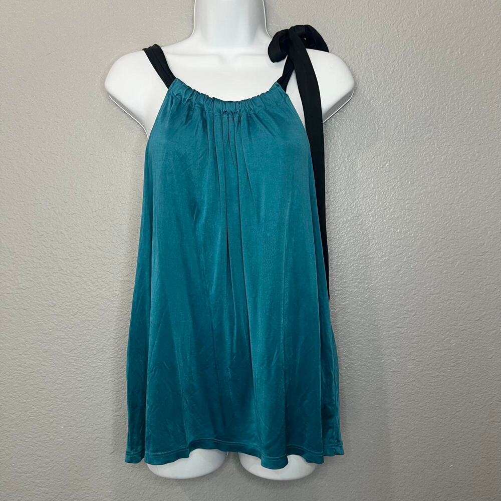Express teal blue sleeveless blouse tunic